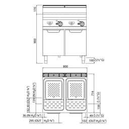 Gas Nudelkocher - 60 Liter - 20 kW