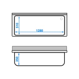 Mycí stůl ECO - 1400x600mm - se spodní policí a 1 dřezem