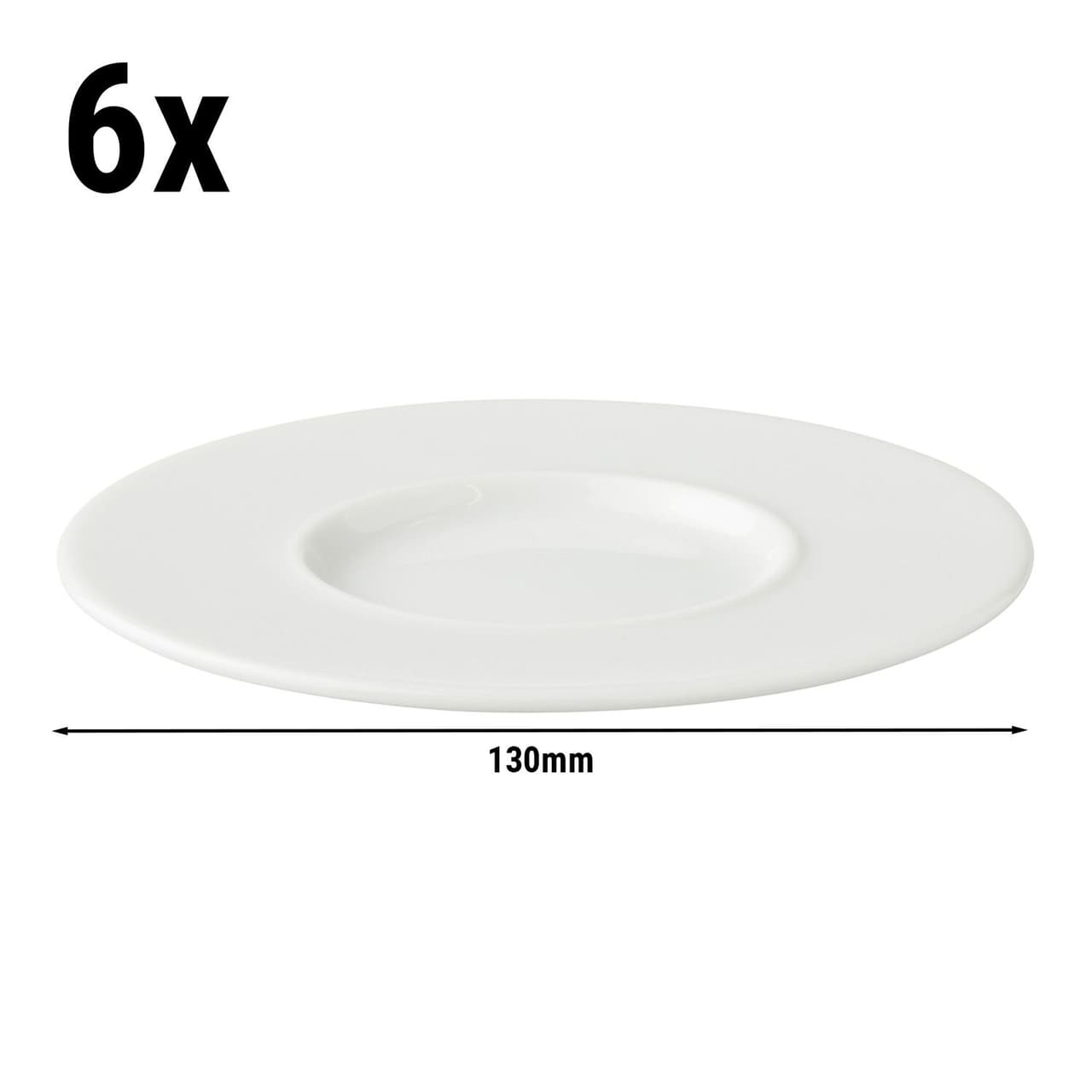 (6 Kusů) WHITE DELIGHT - Espresso-podšálek - Ø 130mm - bílý