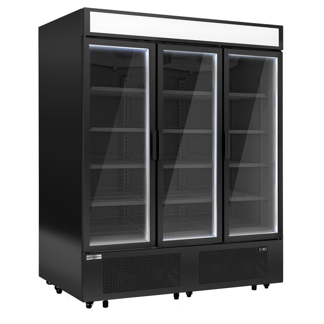 Tiefkühlschrank - 1600mm - von -18 bis -23 °C - mit isolierten Glastüren - 4 Ablagen