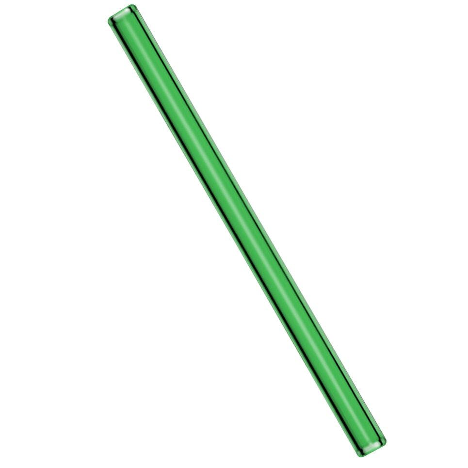 (50 Kusů) Skleněná brčka na pití v zelené barvě - 20 cm - rovná - vč. nylonového čisticího kartáčku