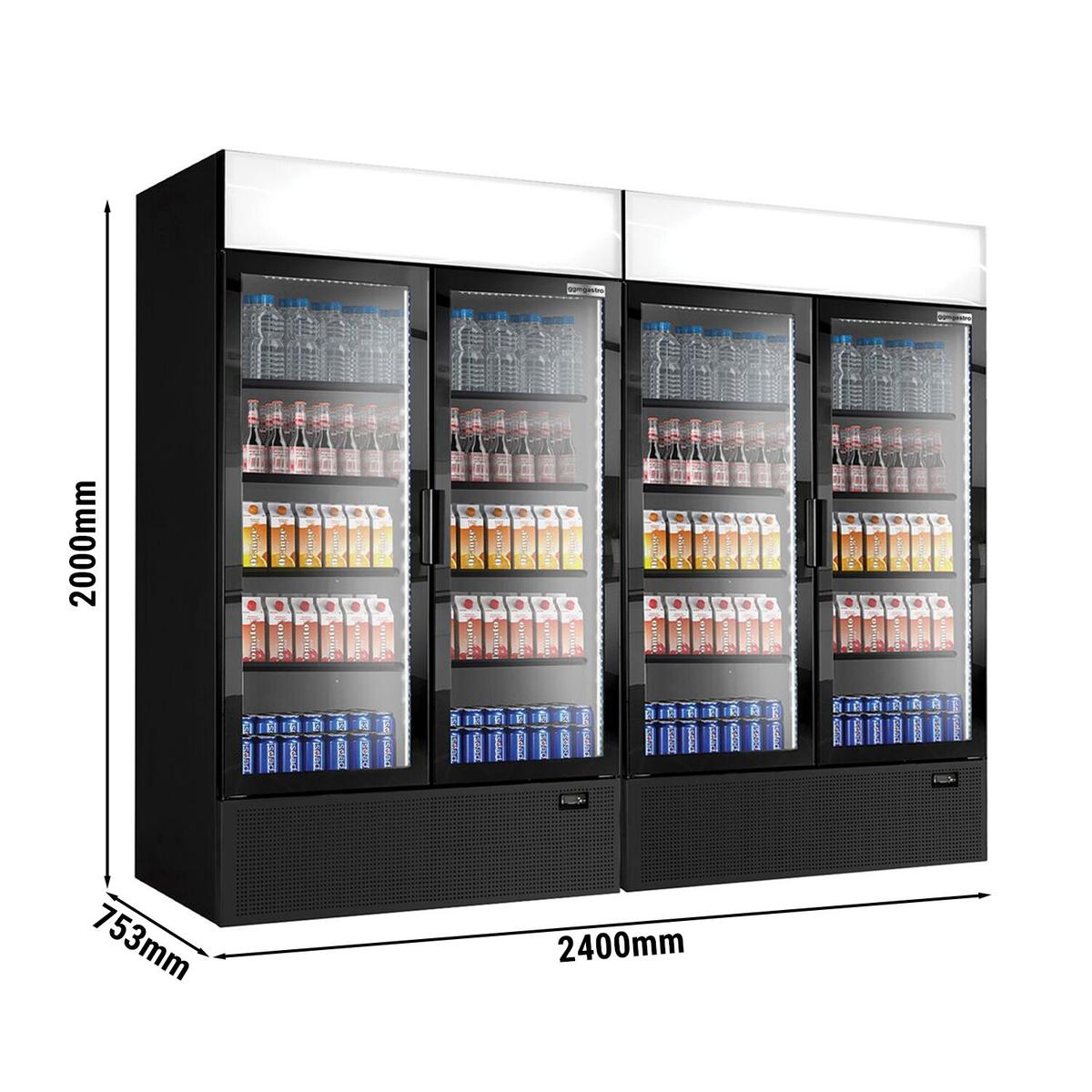 (2 pieces) Beverage refrigerator - 2096 litres (total) - black