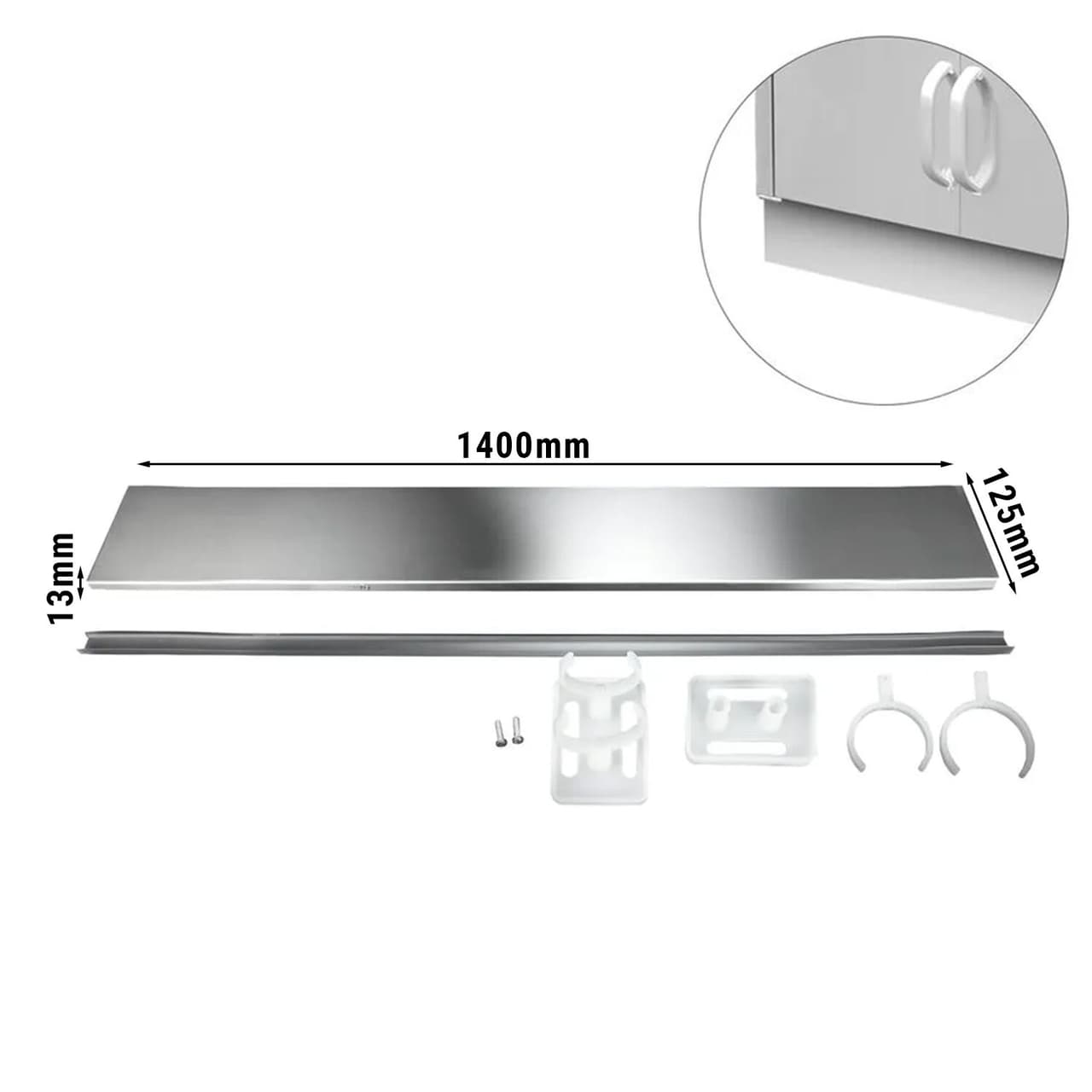 Nerezový sokl - délka: 140 cm