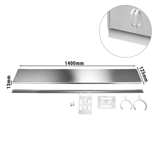 Edelstahlsockel - Länge: 1400mm