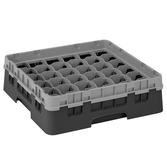 CAMBRO | CAMRACK® - Koš na sklo 1/1 s 1 nástavcem - 500x500mm - 36 přihrádek - černý