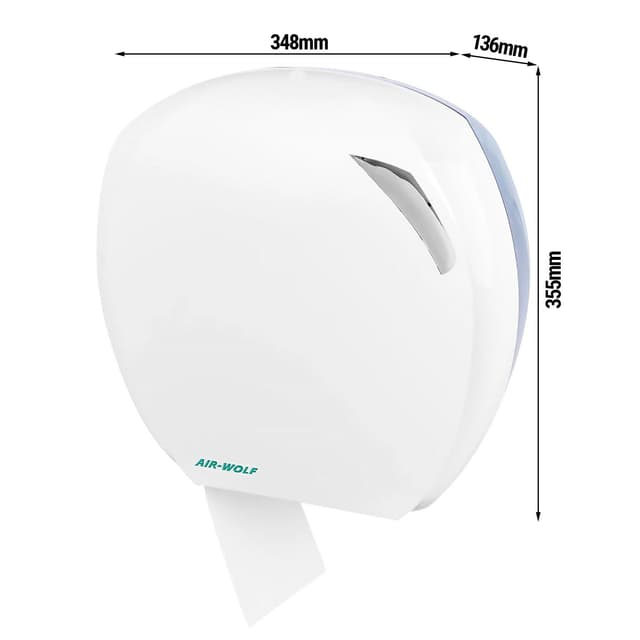 AIR-WOLF | WC-Großrollenspender - 1 Großrolle bis 290mm - ABS-Kunststoff - weiß