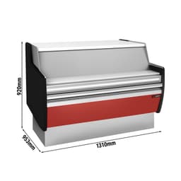 Pokladniční stůl - 1310 mm - tmavě červený čelní panel