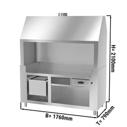 Neutralelement für Holzkohlegrill - mit Edelstahl - 1,8 m