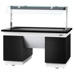 Bufetový pult - s Bain Marie - 1600mm - s LED osvětlením - pro 4x GN 1/1