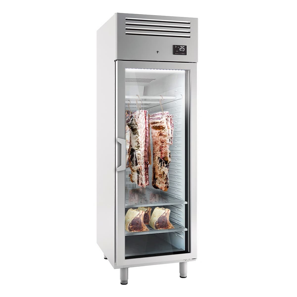 Dry Aging Meat Maturing Cabinet 0.68 m - with 1 glass door - stainless steel	