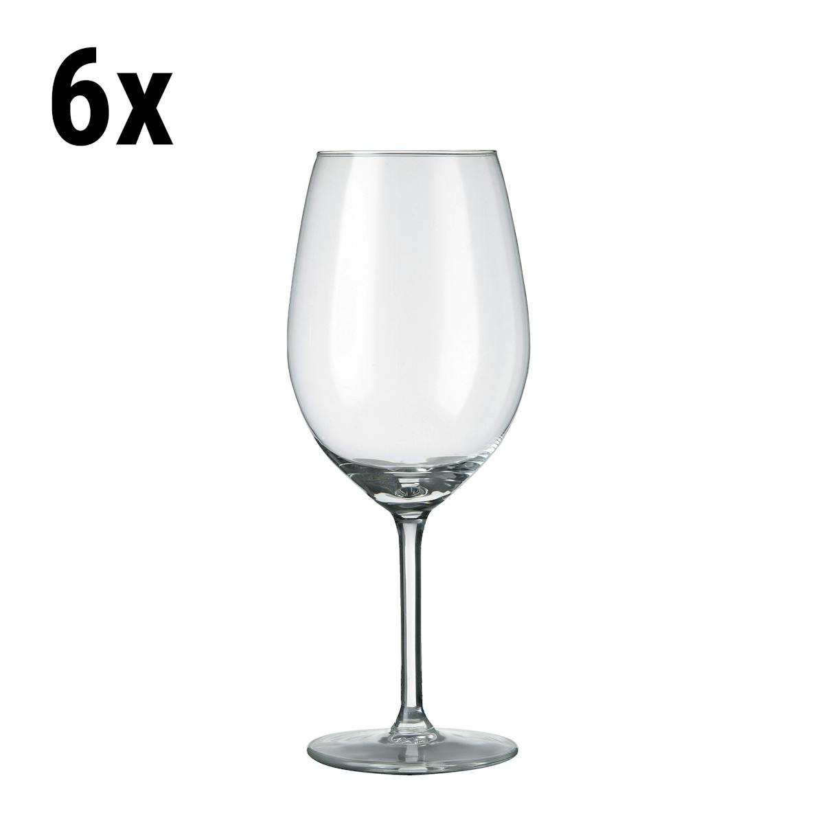 (6 Kusů) Sklenice na víno - VENICE - 530 ml - transparentní