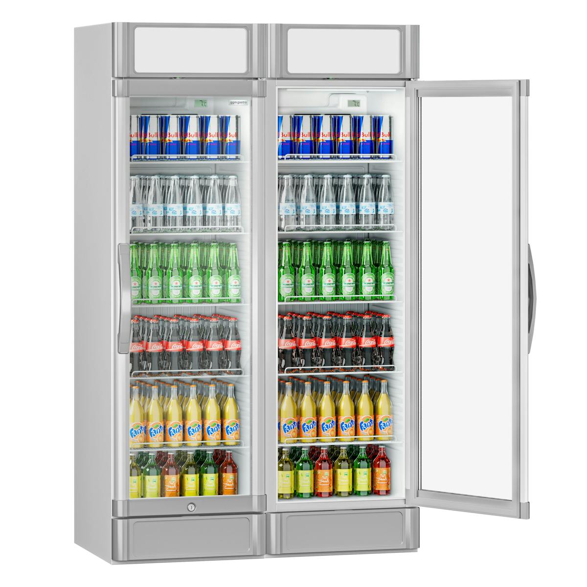 (2 pieces) Beverage refrigerator - 690 litres (total) - white/grey