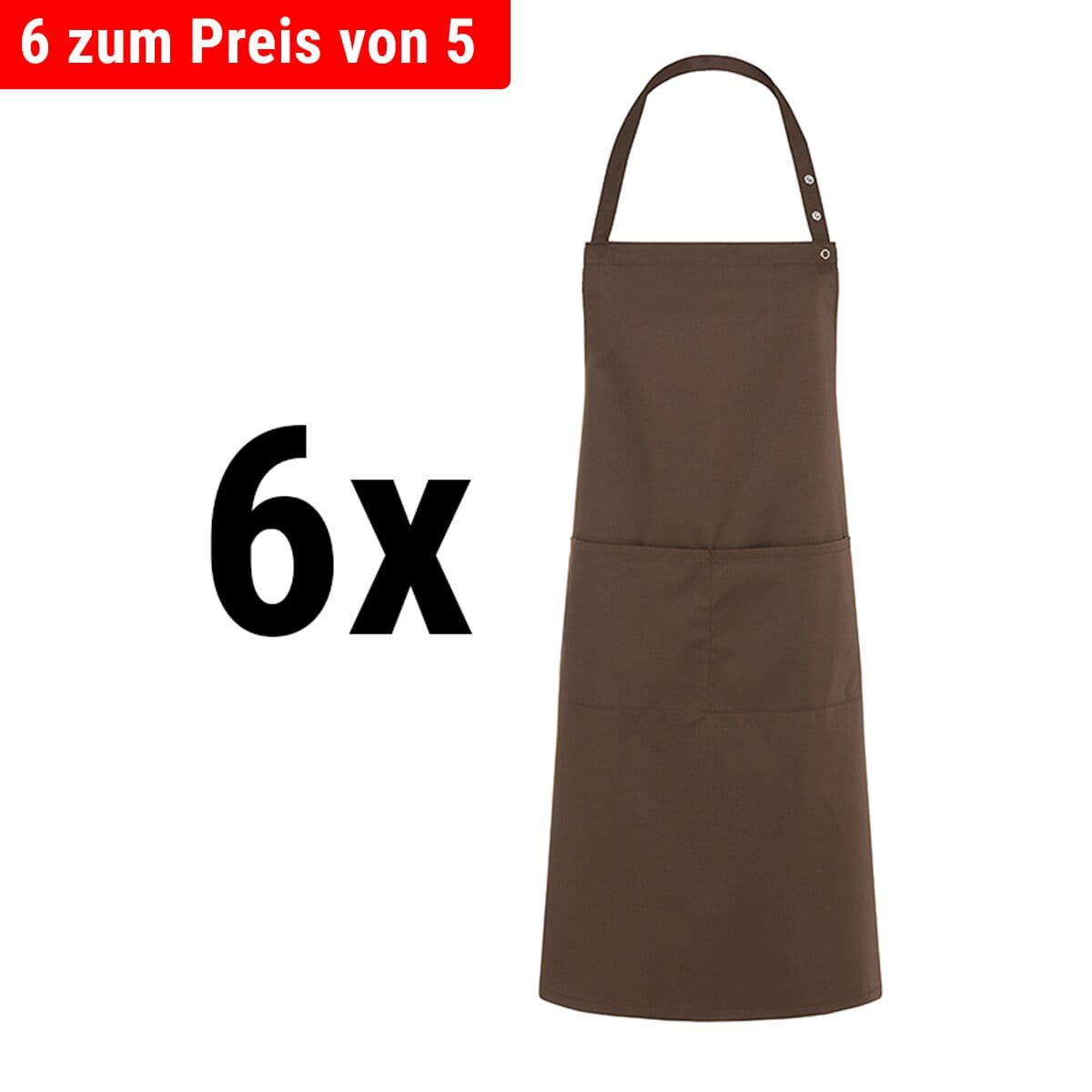 (6 pieces) Karlowsky - Bib Apron Tenerife - Light Brown