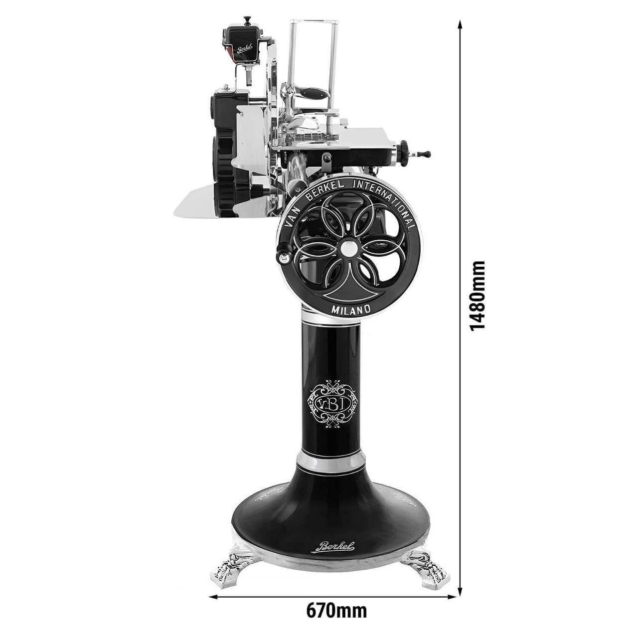 BERKEL | Setrvačníkový kráječ B114 - nůž: Ø 319 mm - černý - včetně základního podstavce