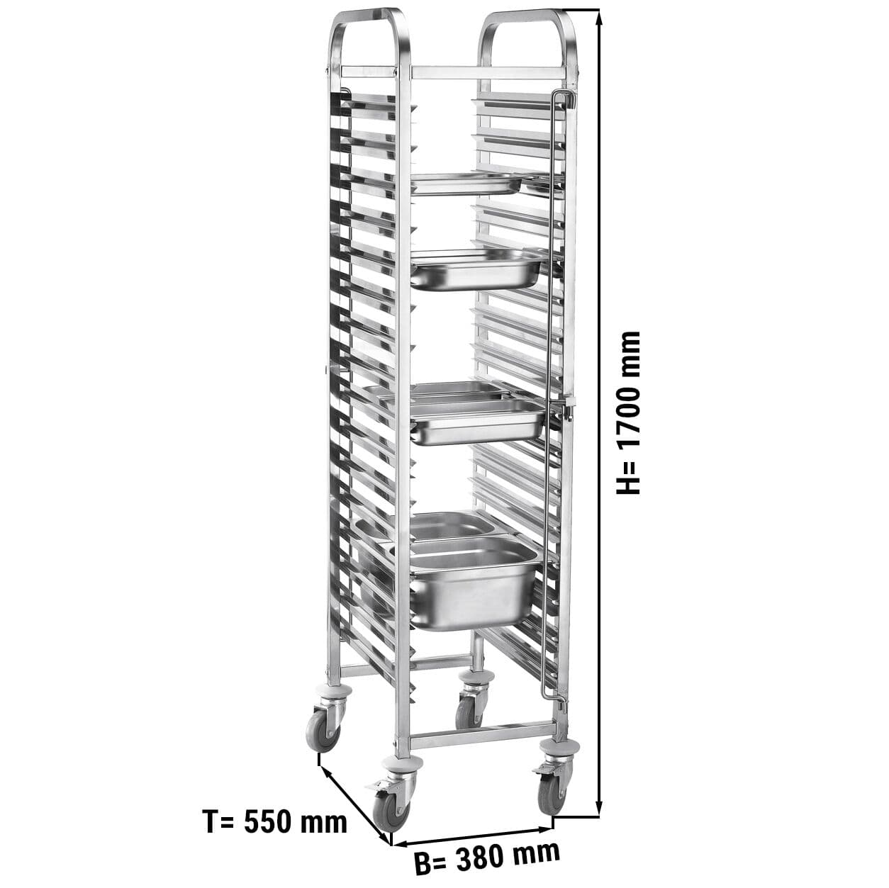 Tray trolley - for 16x GN 1/1