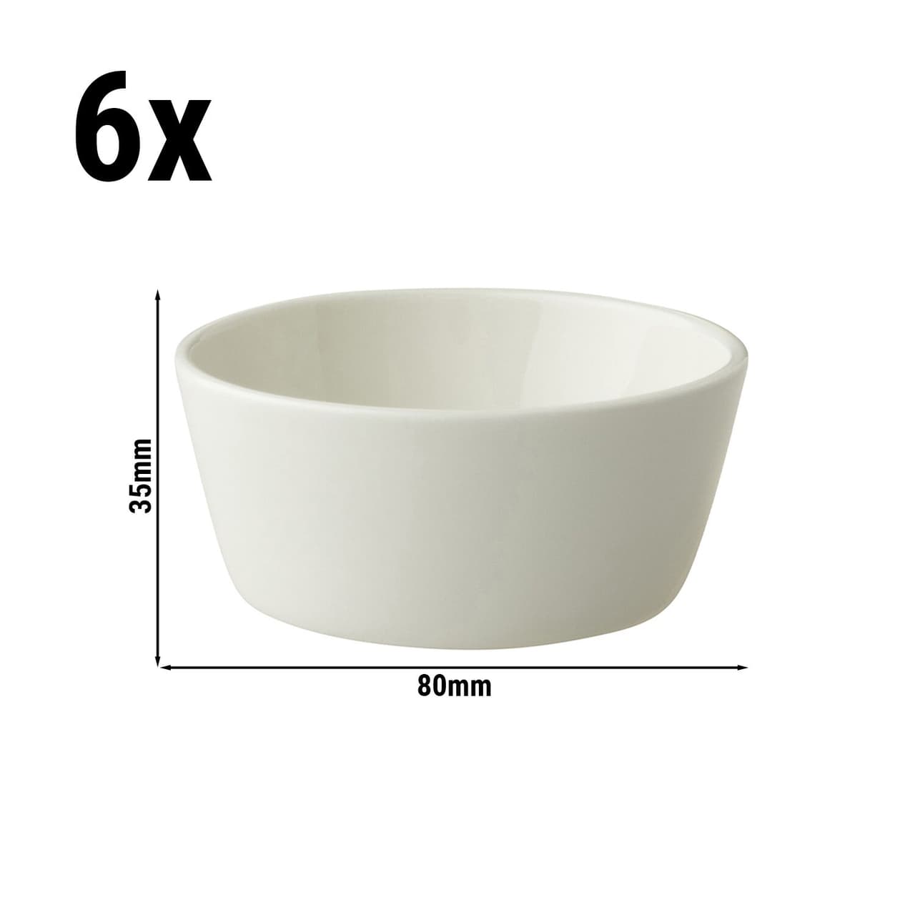 (6 Kusů) LUX - Mísa Maastricht - 100ml - Ø 80mm - slonovina