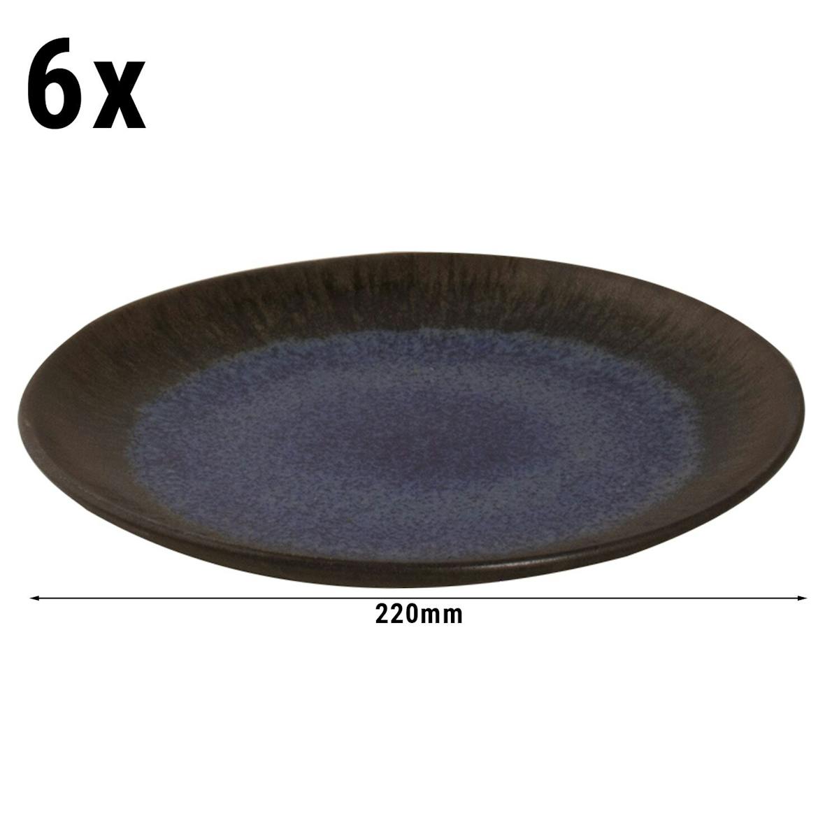 (6 Kusů) TAMA - Talíř mělký - Ø 22 cm - modrý