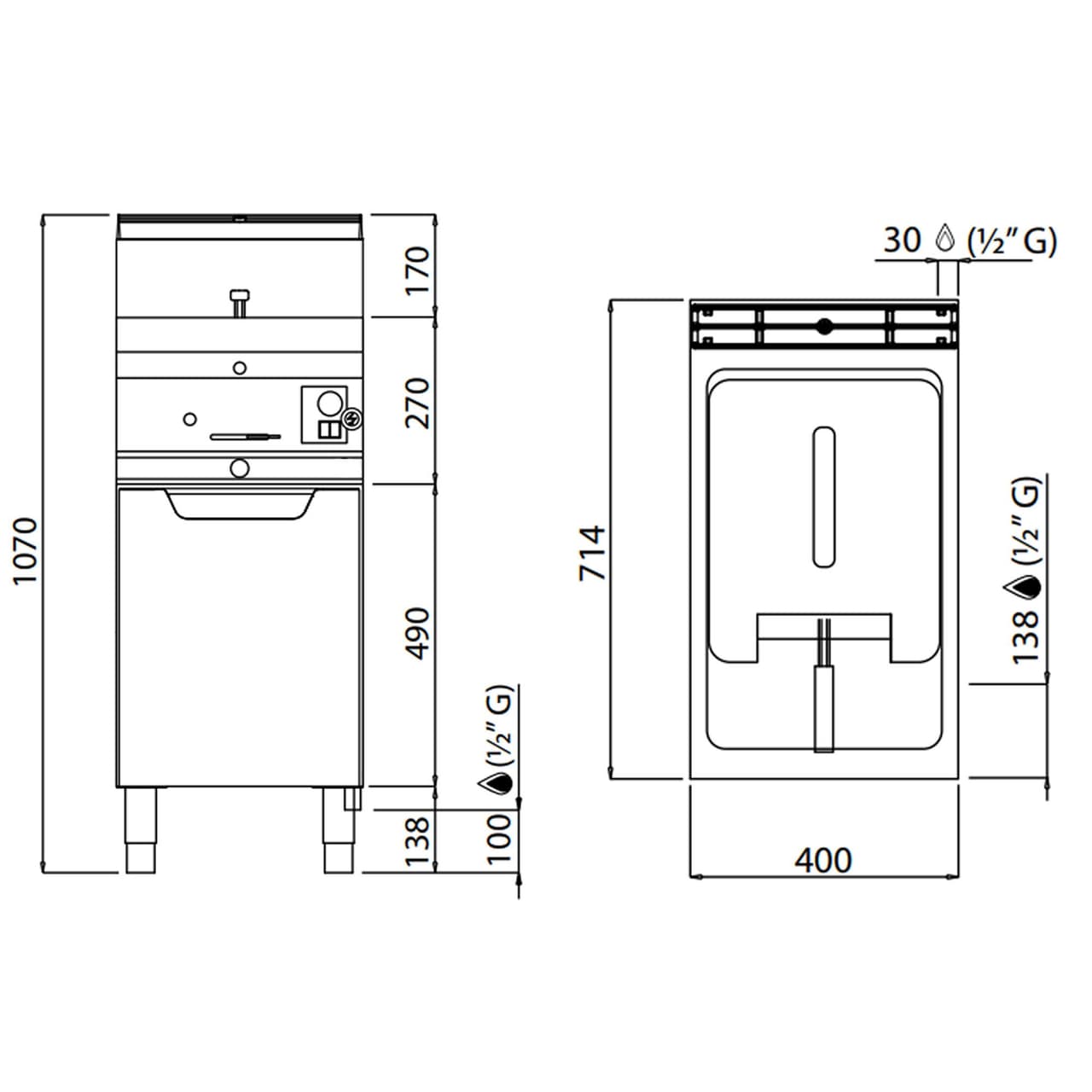 Plynová fritéza 10L (6,9 kW)