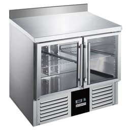 PREMIUM refrigerated counter - 900x700mm - 2 glass doors - with upstand