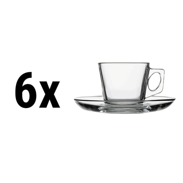 (6 Kusů) Šálek na espresso & podšálek - AQUA 80 ml 