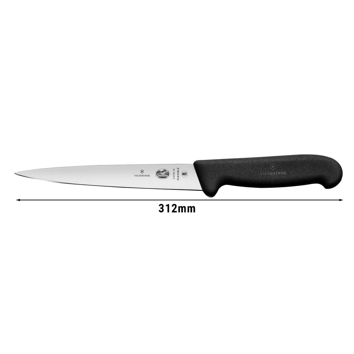 VICTORINOX filetovací nůž - 18 cm - černý