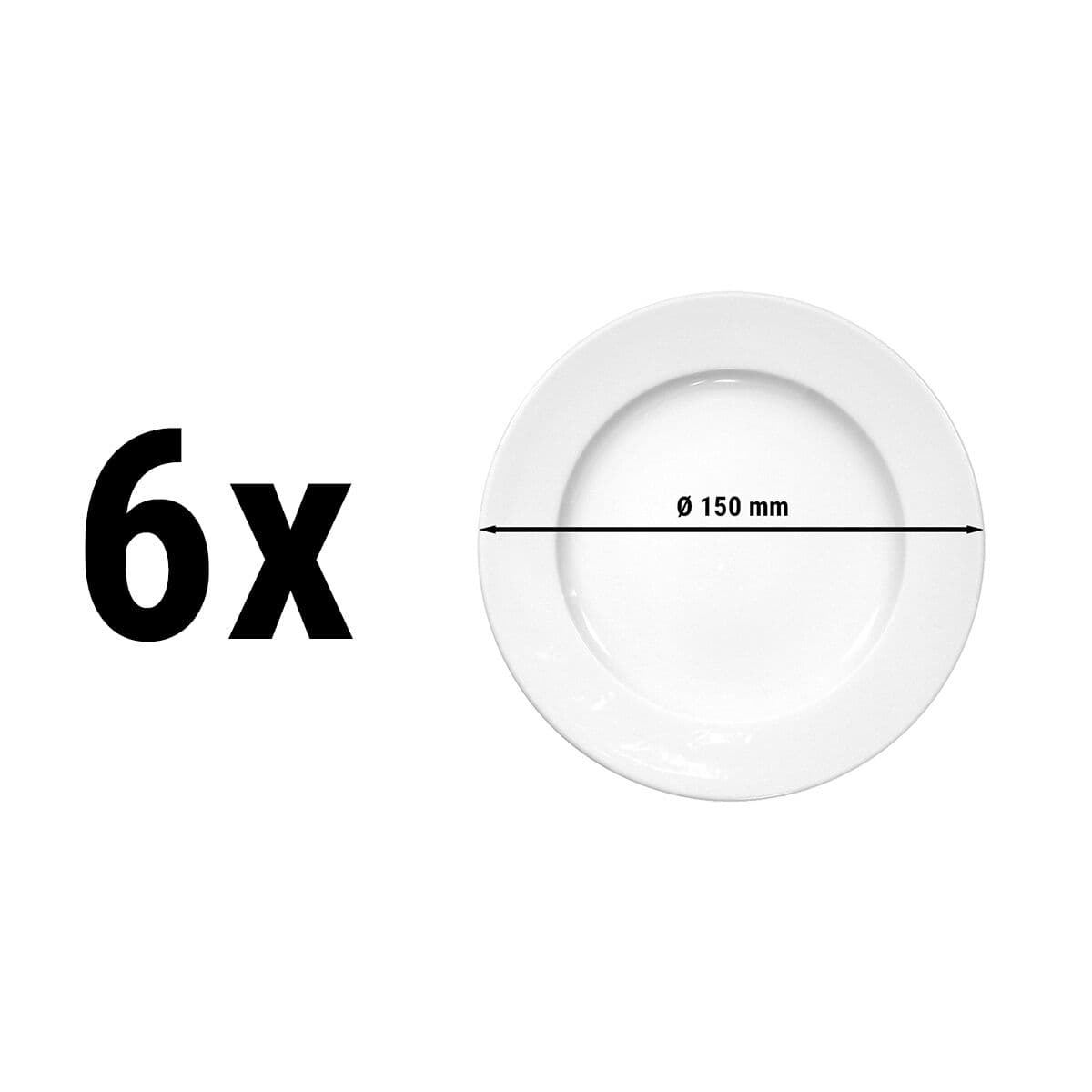(6 pieces) Seltmann Weiden - Plate flat - Ø 150 mm