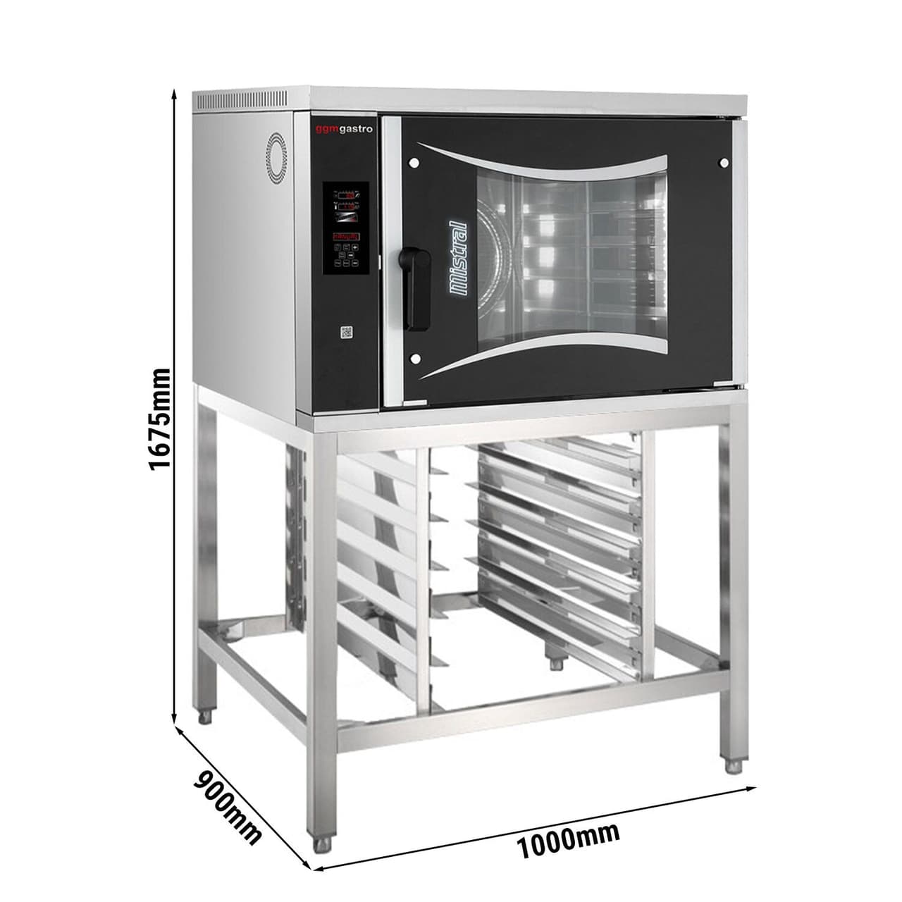 Bakery Electric Convection Oven - Digital - 6x EN 60x40 - incl. base frame, sheet holder