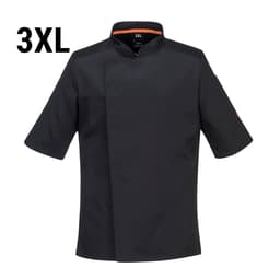 (5 pieces) Short Sleeve MeshAir Pro Chef Jacket - Black - Size: 3XL