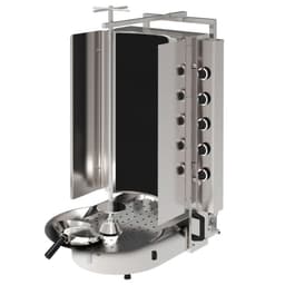 Plynový Gyros / Kebab gril -  s Robax®  sklem - 10 hořáků - max. 90 kg