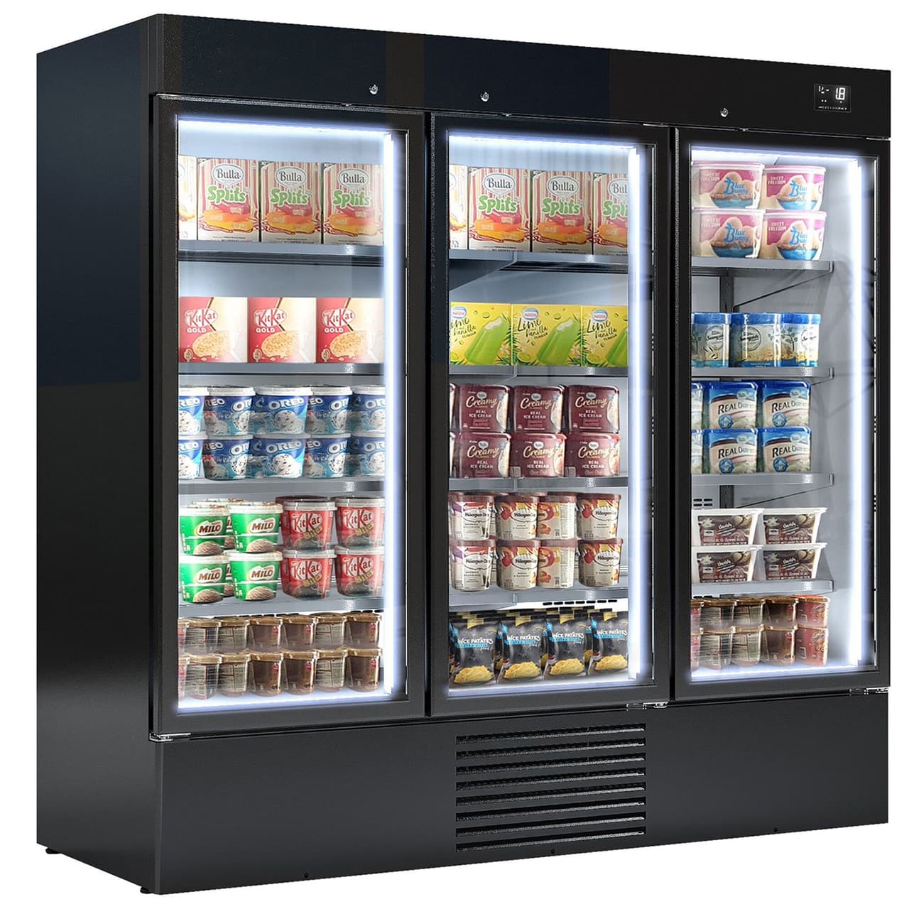 Freezer -2081mm - 2030 liters - with LED lighting, insulated glass doors & 4 shelves