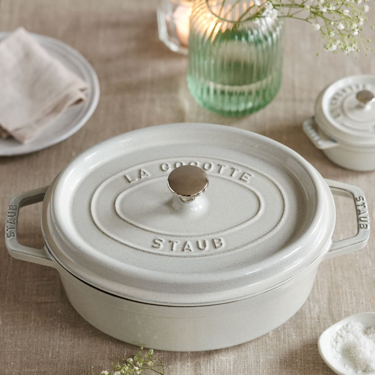 STAUB | LA COCOTTE - kokotka - oválná - 230 mm - litina - bílý lanýž