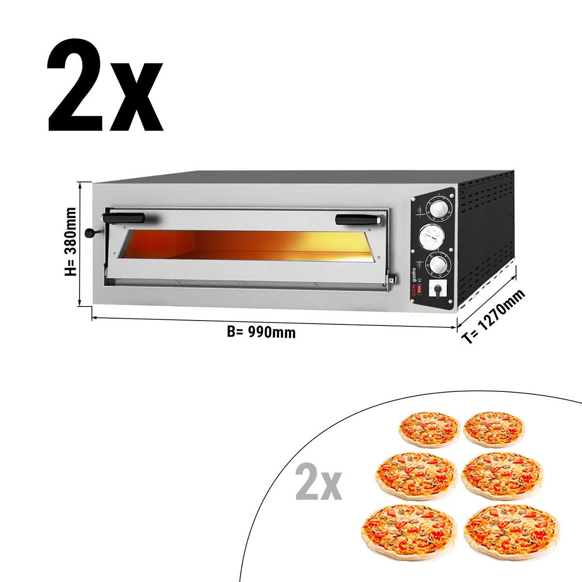 (2 pieces) Electrıc Pizza oven 6+6x 35 cm - Deep