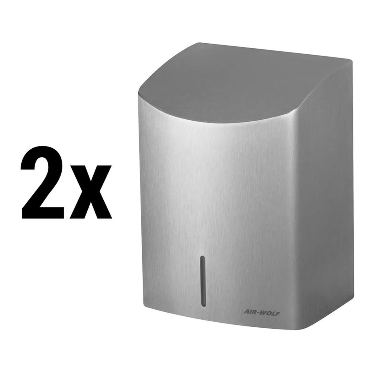 (2 pieces) AIR-WOLF | Hand dryer with infrared sensor - stainless steel