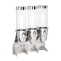 Muesli & cornflakes dispenser - triple -Ø 115mm - chrome - revolving dispenser