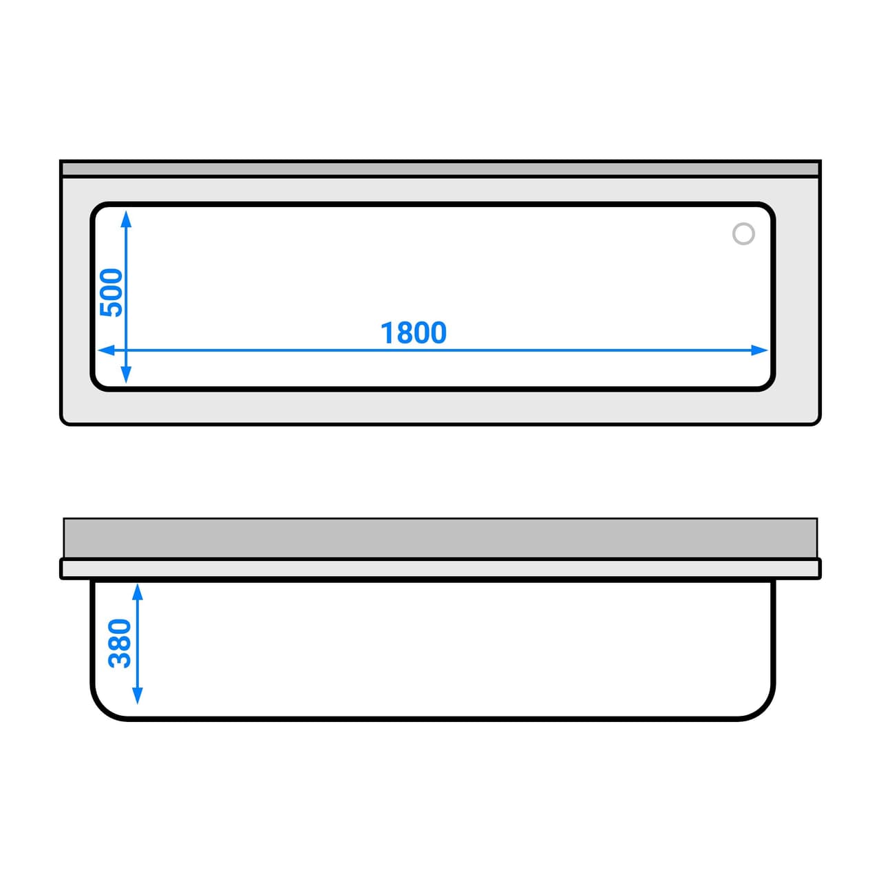 Mycí stůl Premium - 2000x700mm - se spodní policí a  1 dřezem