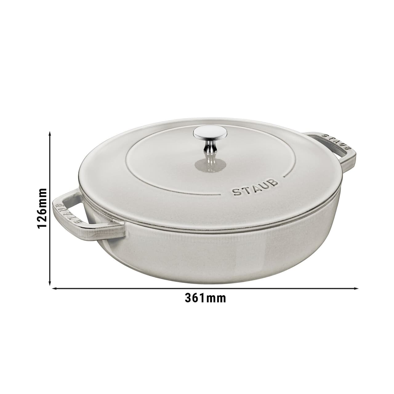 STAUB | BRAISERS - Hrnec na  pečení Chistera - Ø 280 mm - litina - bílý lanýž