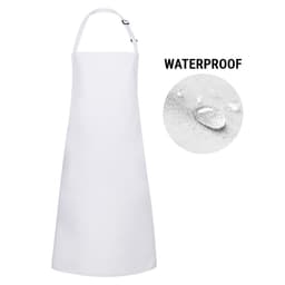 (6 pieces) Karlowsky - Water repellent bib apron - White