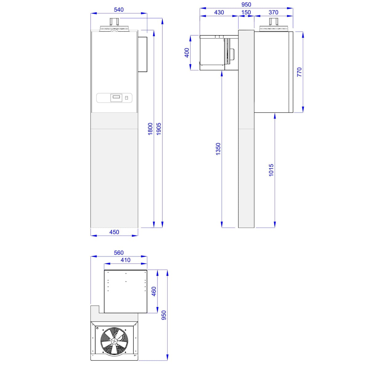 Deep-freeze cell - 1200x1500mm - 2.2m³ - incl. freezer unit & slats