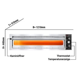 Elektrická pizza pec - 6x 30 cm - celošamotová - široká - manuální