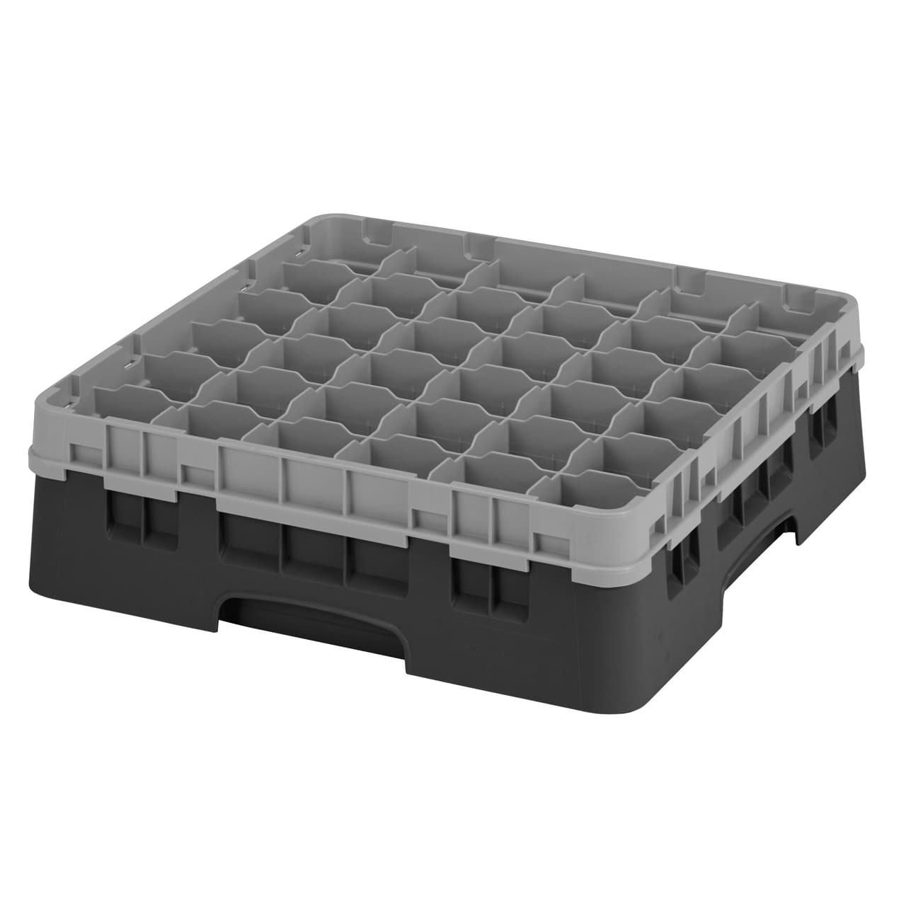 CAMBRO | CAMRACK® - Koš na sklo 1/1 s 1 nástavcem - 500x500mm - 36 přihrádek - černý