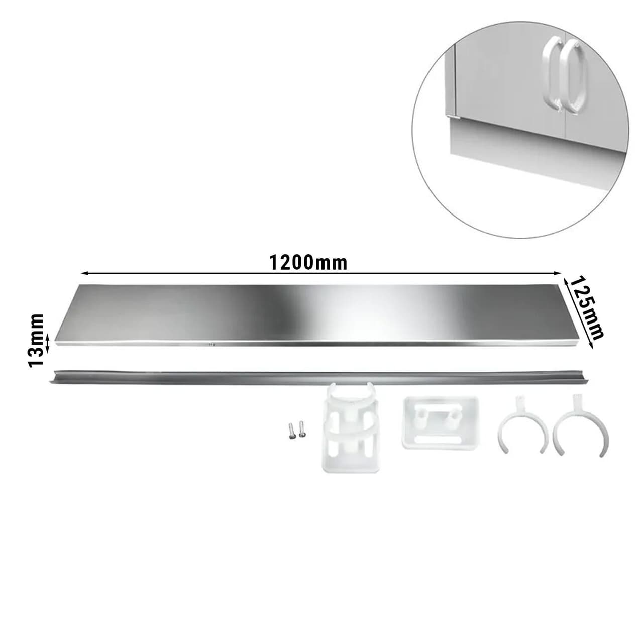 Nerezový sokl - délka: 120 cm