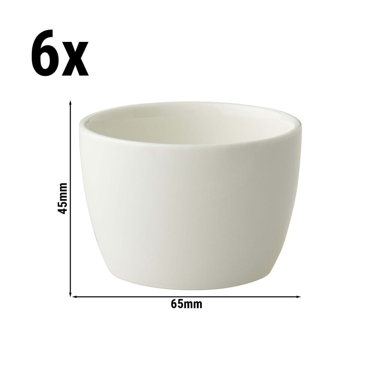 (6 Kusů) LUX - Mísa Maastricht - 100ml - Ø 65mm - slonovina