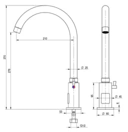 Premium Einloch Mischbatterie - mit Infrarot-Sensor & hohem, schwenkbarem Auslauf - 210 mm