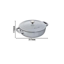 STAUB | BRAISERS - Pečicí hrnec s kapkovitou strukturou Chistera - 240 mm - litina - grafitově šedý