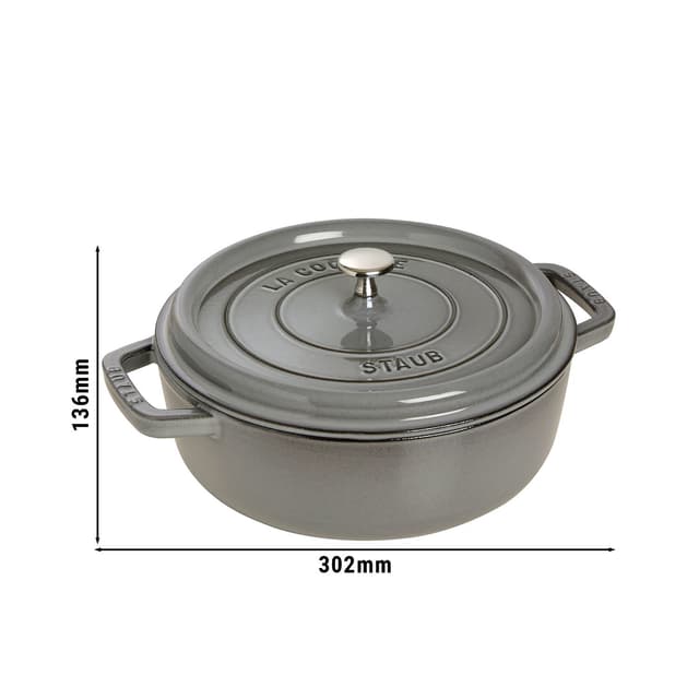 STAUB | LA COCOTTE - Cocotte flach - Ø 280mm - Gusseisen - Graphit-Grau