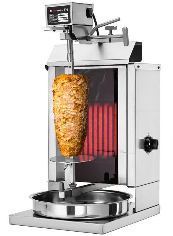 Gril na gyros / kebab - 1 hořák - max. 5 kg - vč. křídlových dvířek