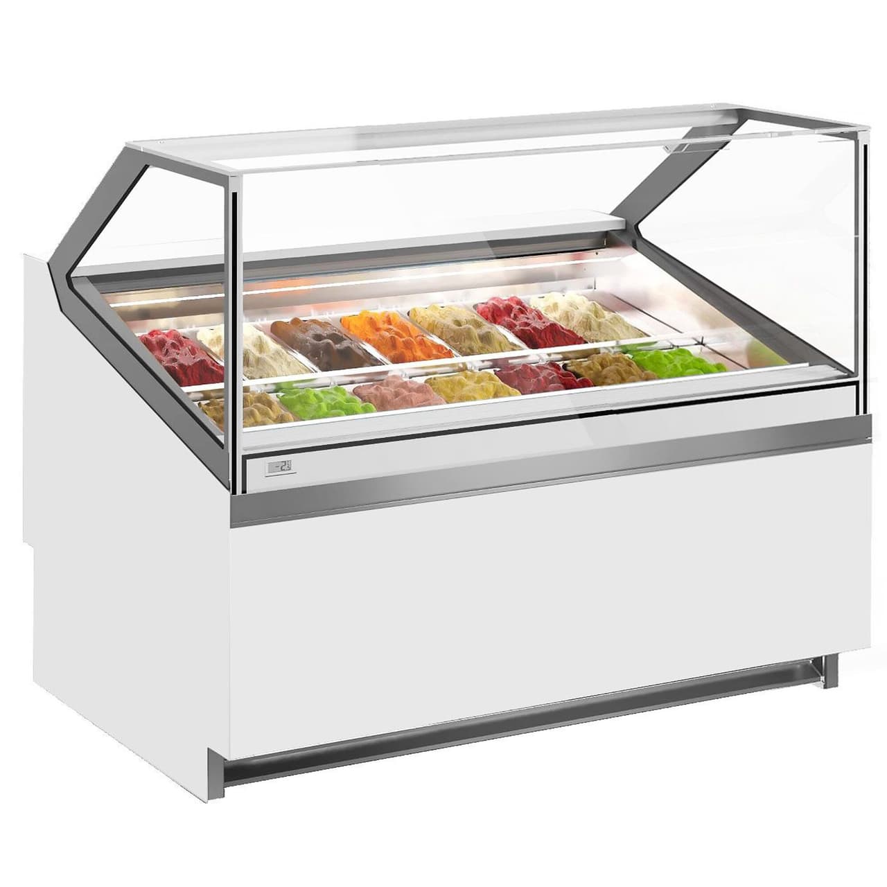 Ice Cream Counter IVY - 1250mm - Forced Air Circulation - For 14 x 5-Litre Ice Cream Containers - White