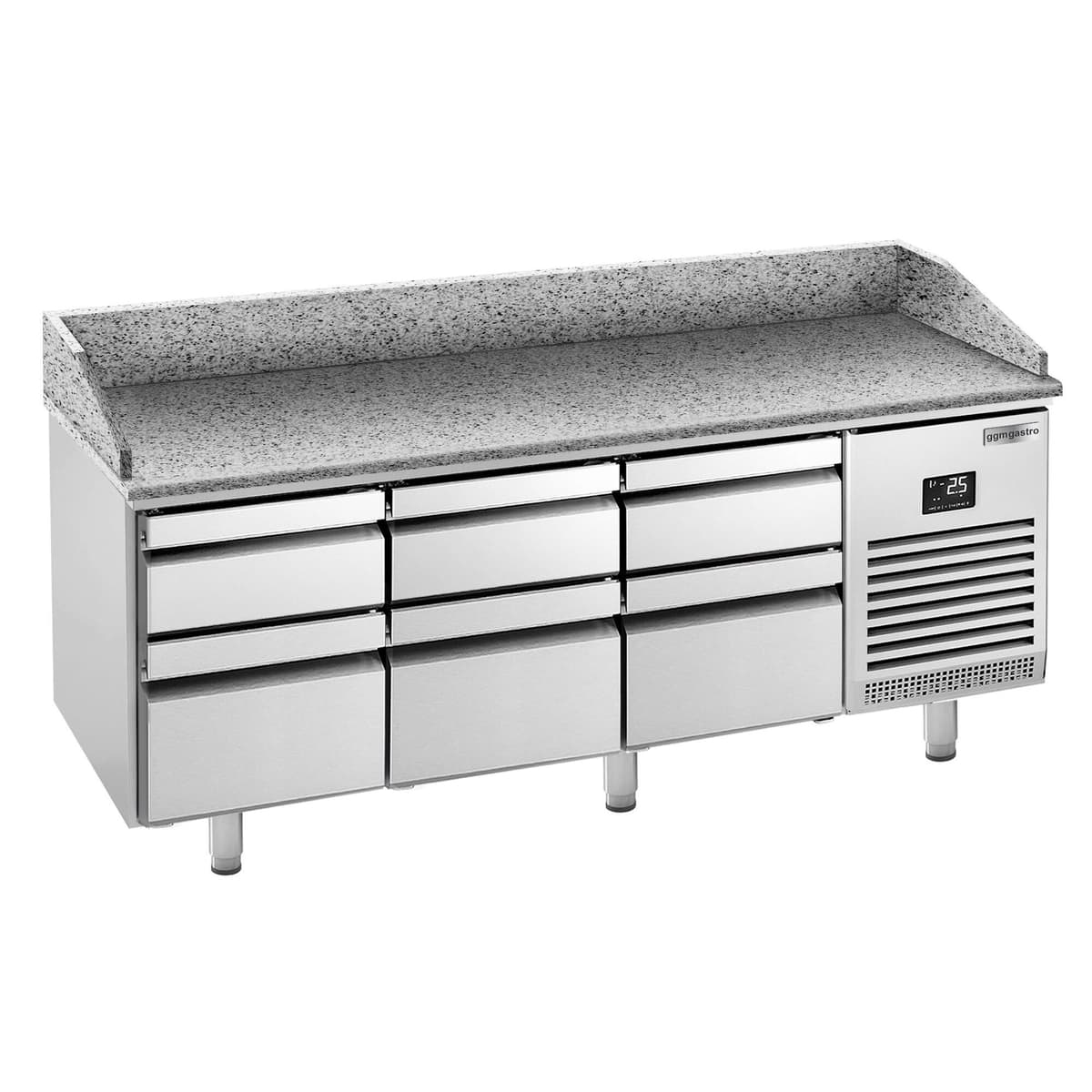 Pizza preparation table  Premium PLUS- 1980x700mm - with 6 drawers