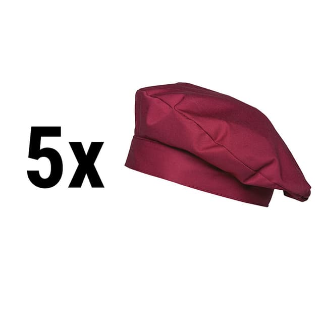 (5 pieces) Karlowsky beret cap Luka - Bordauex