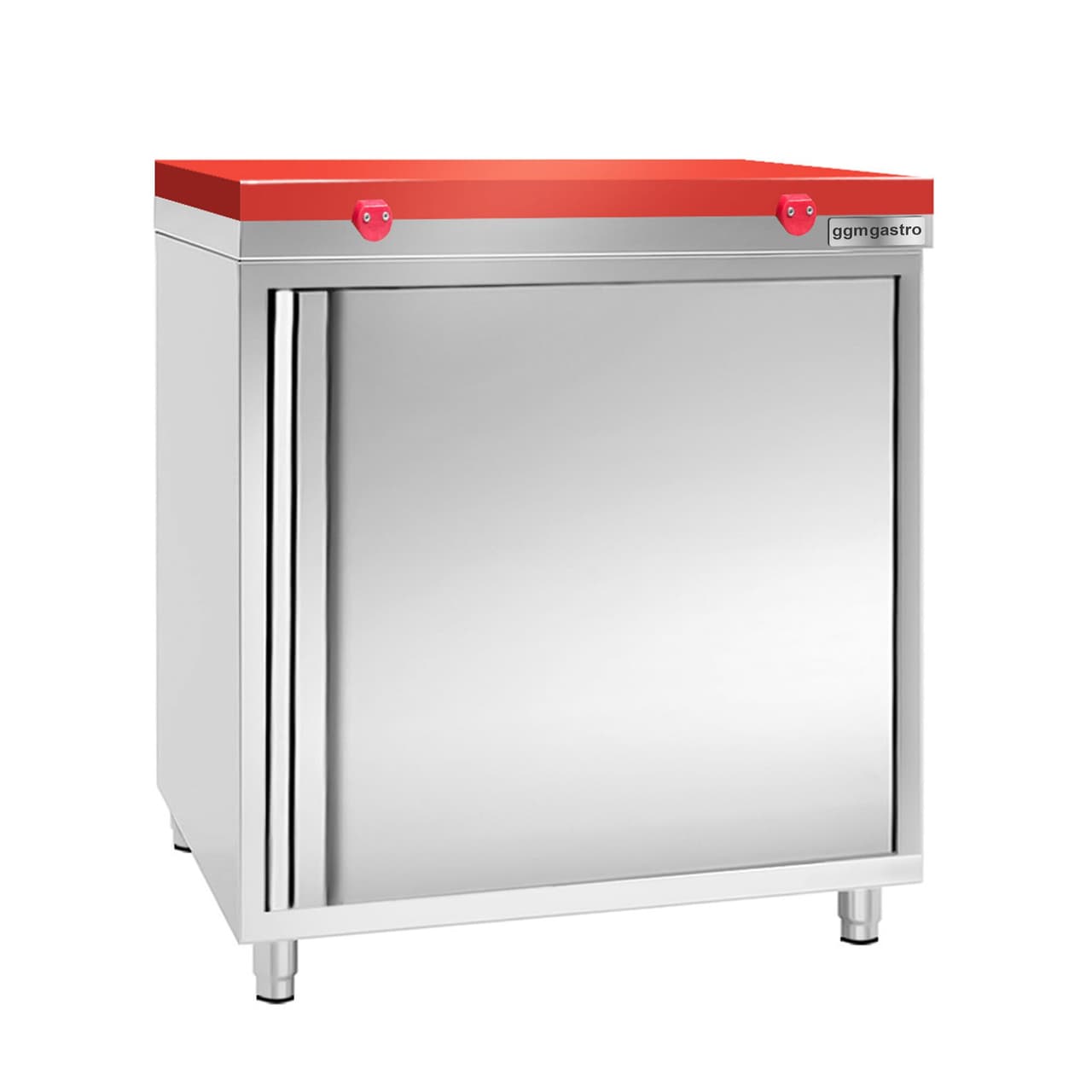 Stainless steel work cabinet PREMIUM - 600x600mm - with hinged door without backsplash incl. cutting plate